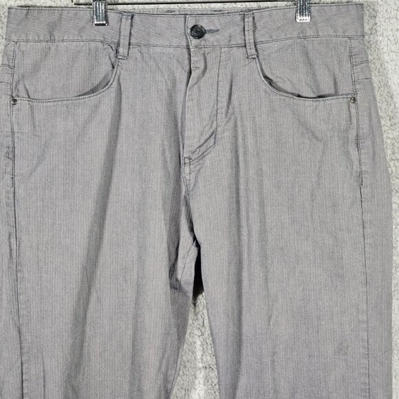 CK Men's Slim Fit Gray Striped Pants 33X32 Casual Stylish Cotton Stretch On the - Picture 15 of 16
